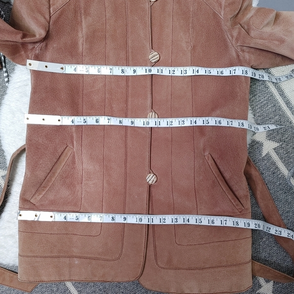 Vintage Lanvin suede leather belted jacket size M - Picture 11 of 16